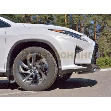 Защита переднего бампера 75х42 дуга РусСталь для Lexus RX 350L (not f-sport) 2018-