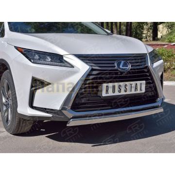 Защита переднего бампера 75х42 дуга РусСталь для Lexus RX 350L (not f-sport) 2018-
