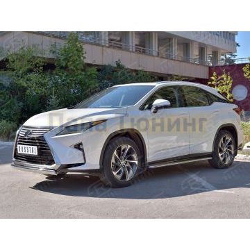 Защита переднего бампера 75х42 дуга РусСталь для Lexus RX 350L (not f-sport) 2018-