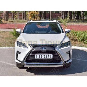 Защита переднего бампера 75х42 дуга РусСталь для Lexus RX 350L (not f-sport) 2018-