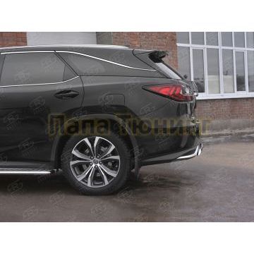 Защита заднего бампера d75х42 дуга РусСталь для Lexus RX 350L (not f-sport) 2018-