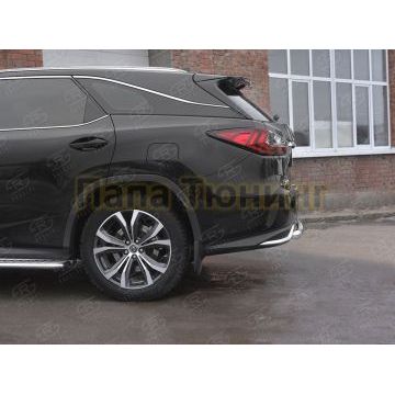 Защита заднего бампера d57 дуга РусСталь для Lexus RX 350L (not f-sport) 2018-