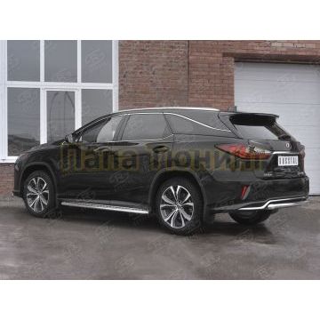 Защита заднего бампера d57 дуга РусСталь для Lexus RX 350L (not f-sport) 2018-