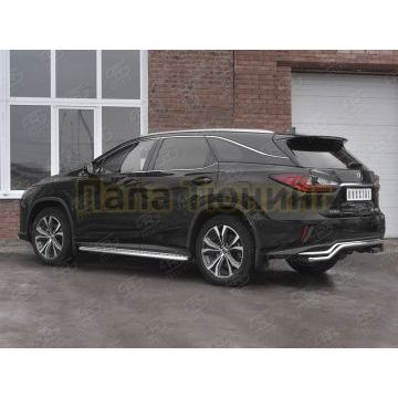 Защита заднего бампера d42 волна РусСталь для Lexus RX 350L (not f-sport) 2018-