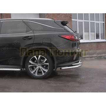 Защита заднего бампера d57 секции-d42 дуга РусСталь для Lexus RX 350L (not f-sport) 2018-