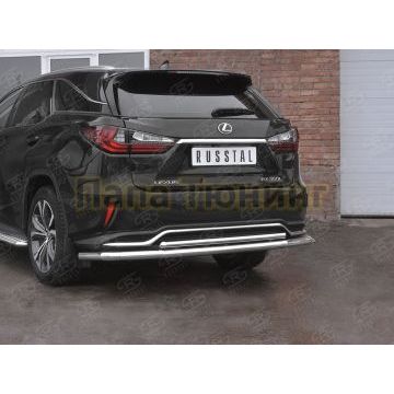 Защита заднего бампера d57 секции-d42 дуга РусСталь для Lexus RX 350L (not f-sport) 2018-