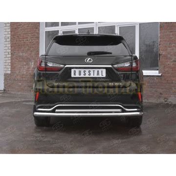 Защита заднего бампера d57 секции-d42 дуга РусСталь для Lexus RX 350L (not f-sport) 2018-