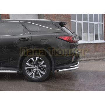 Защита заднего бампера уголки d57 секции РусСталь для Lexus RX 350L (not f-sport) 2018-