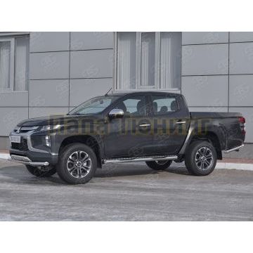 Защита переднего бампера d57 секции РусСталь для Mitsubishi L200 2019-