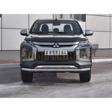 Защита переднего бампера d57 секции РусСталь для Mitsubishi L200 2019-