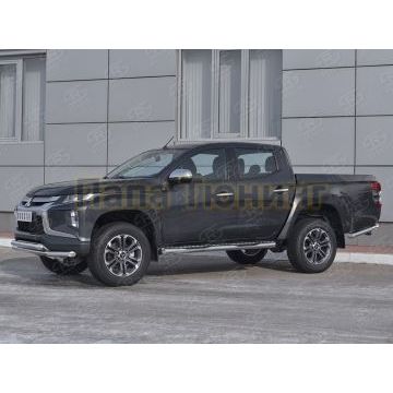 Защита переднего бампера d57 секции-d57 дуга РусСталь для Mitsubishi L200 2019-