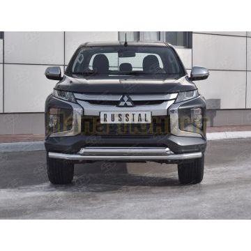 Защита переднего бампера d57 секции-d57 дуга РусСталь для Mitsubishi L200 2019-