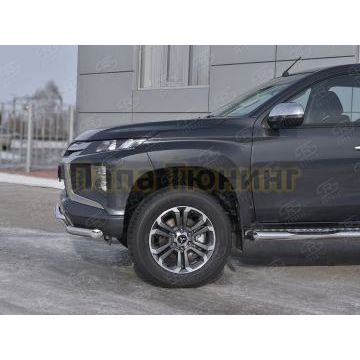 Защита переднего бампера d57 секции-d57 дуга РусСталь для Mitsubishi L200 2019-