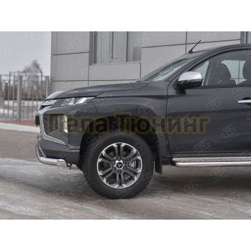 Защита переднего бампера d76 секции РусСталь для Mitsubishi L200 2019-