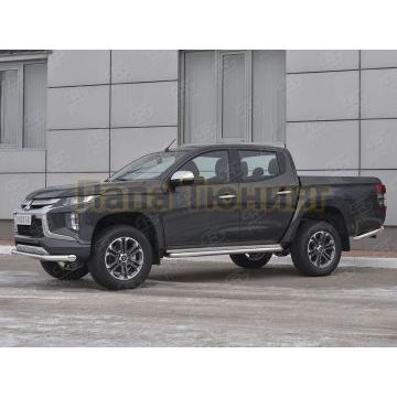 Защита переднего бампера d76 секции РусСталь для Mitsubishi L200 2019-