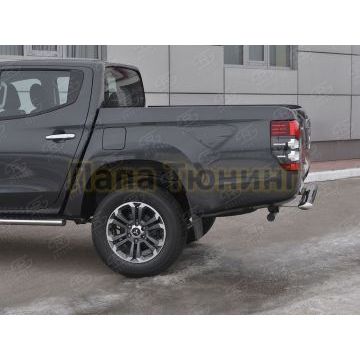 Защита заднего бампера d120х60 с проступью РусСталь для Mitsubishi L200 2019-