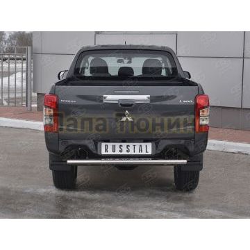 Защита заднего бампера d120х60 с проступью РусСталь для Mitsubishi L200 2019-