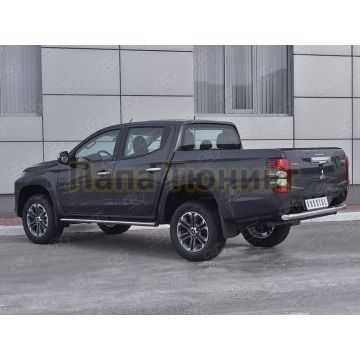 Защита заднего бампера d57 секции РусСталь для Mitsubishi L200 2019-