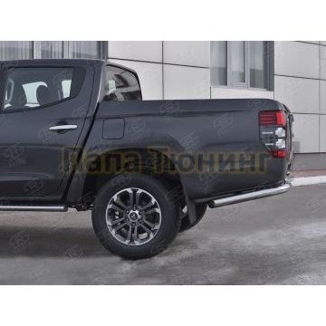 Защита заднего бампера уголки d76 секции РусСталь для Mitsubishi L200 2019-