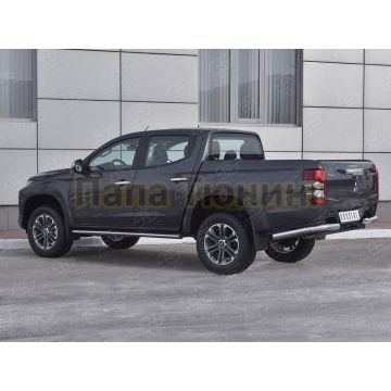 Защита заднего бампера уголки d76 секции РусСталь для Mitsubishi L200 2019-