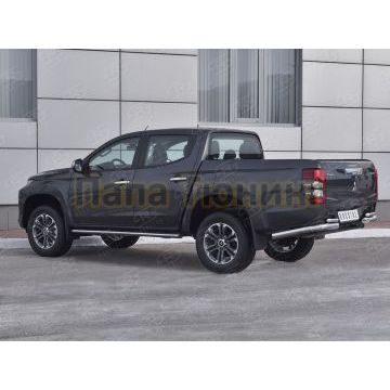 Защита заднего бампера уголки d76 секции-d42 секции РусСталь для Mitsubishi L200 2019-