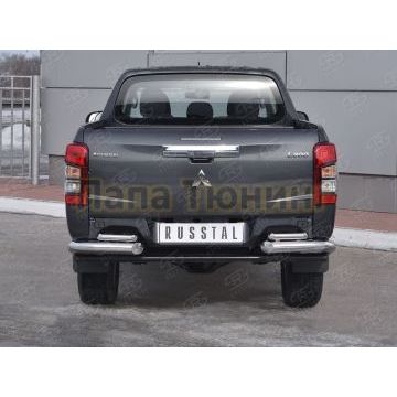 Защита заднего бампера уголки d76 секции-d42 секции РусСталь для Mitsubishi L200 2019-