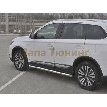 Пороги труба d57 (вариант 1) РусСталь для Mitsubishi Outlander 2018-