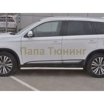 Пороги труба d57 (вариант 3) РусСталь для Mitsubishi Outlander 2018-