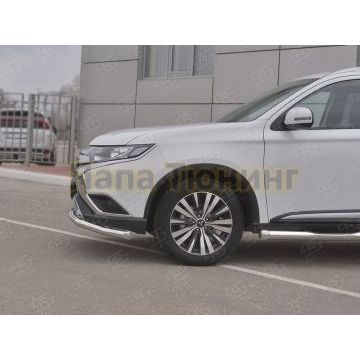 Защита переднего бампера d57 (секции) РусСталь для Mitsubishi Outlander 2018-
