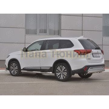 Защита заднего бампера d75х42 (дуга) РусСталь для Mitsubishi Outlander 2018-