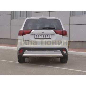 Защита заднего бампера d75х42 (дуга) РусСталь для Mitsubishi Outlander 2018-