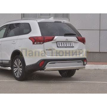Защита заднего бампера d75х42 (дуга) РусСталь для Mitsubishi Outlander 2018-