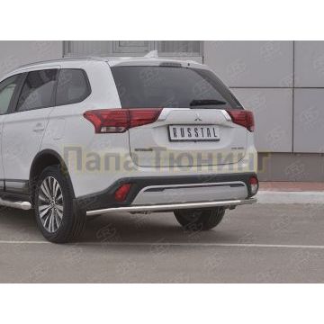Защита заднего бампера d42 (секции) РусСталь для Mitsubishi Outlander 2018-