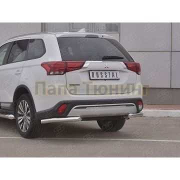 Защита заднего бампера уголки d57 (секции) РусСталь для Mitsubishi Outlander 2018-