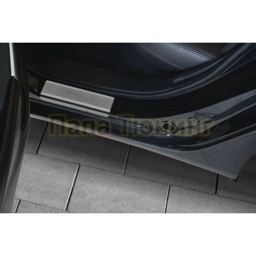 Накладки на пороги RUSSTAL (нерж., шлиф., надпись) РусСталь для Mazda 6 2013-2018