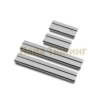 Накладки на пороги RUSSTAL (нерж., зеркало) РусСталь для Mazda CX-5 2011-2017