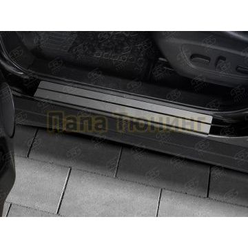 Накладки на пороги RUSSTAL (нерж., зеркало) РусСталь для Nissan X-TRAIL (T32) 2015-