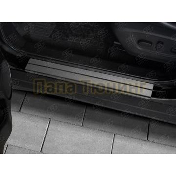 Накладки на пороги RUSSTAL (нерж., шлиф) РусСталь для Nissan X-TRAIL (T32) 2015-