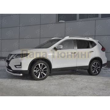 Защита переднего бампера d57 секции РусСталь для Nissan X-TRAIL (T32) 2018-
