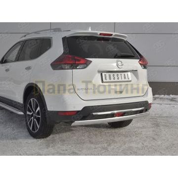 Защита заднего бампера d75х42 дуга РусСталь для Nissan X-TRAIL (T32) 2018-
