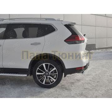 Защита заднего бампера d75х42 дуга РусСталь для Nissan X-TRAIL (T32) 2018-