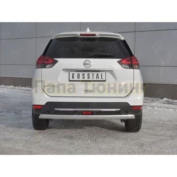 Защита заднего бампера d75х42 дуга РусСталь для Nissan X-TRAIL (T32) 2018-
