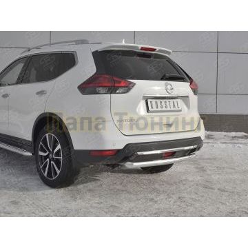 Защита заднего бампера d57 дуга РусСталь для Nissan X-TRAIL (T32) 2018-