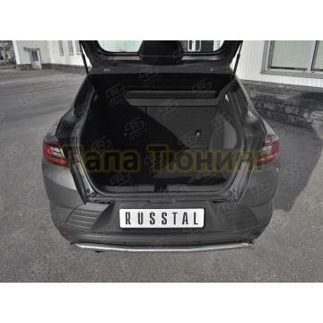 Накладка на задний бампер (лист нерж зеркальный) РусСталь для Renault Arkana 2019-