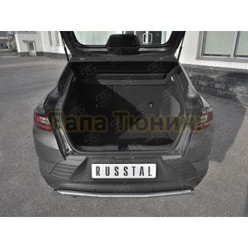 Накладка на задний бампер (лист нерж шлифованный) РусСталь для Renault Arkana 2019-