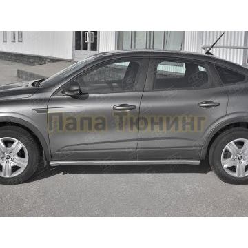 Пороги труба d57 (вариант 3) РусСталь для Renault Arkana 2019-