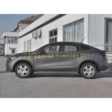 Пороги труба d42(вариант 3) РусСталь для Renault Arkana 2019-
