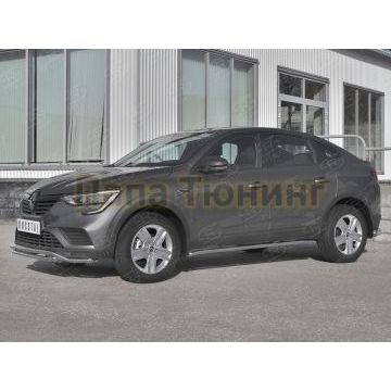 Пороги труба d42(вариант 3) РусСталь для Renault Arkana 2019-