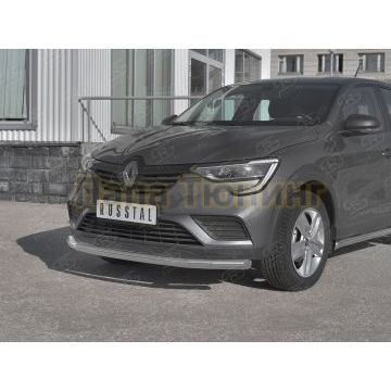 Защита переднего бампера d57 секции РусСталь для Renault Arkana 2019-
