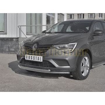 Защита переднего бампера d42 секции-d42 дуга РусСталь для Renault Arkana 2019-
